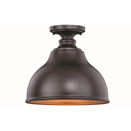 PERFECTTWINKLE 11 in.Delano Semi - Flush Mount, Oil Burnished Bronze PE2681379